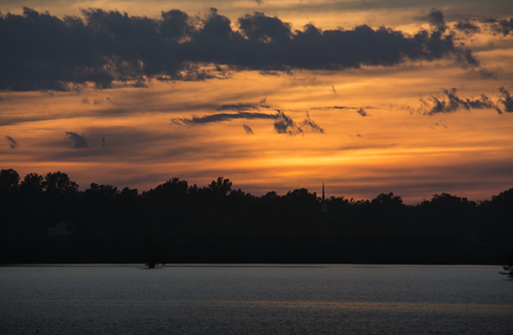 Zoom in on Saracen Lake sunset